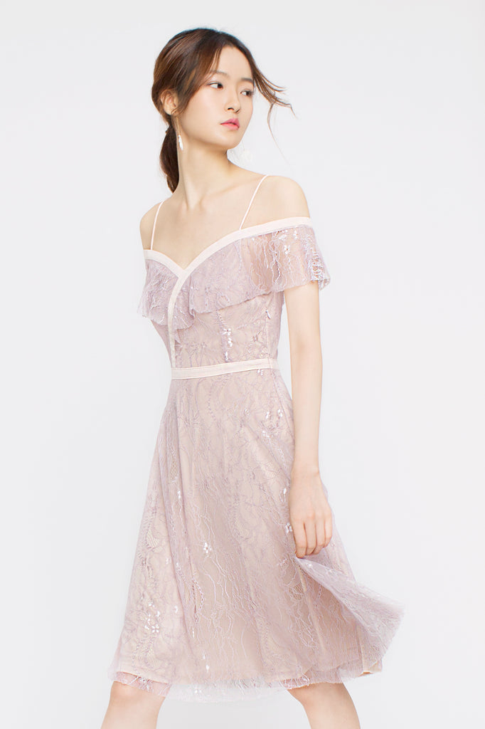 Lace Drop-shoulder Dress