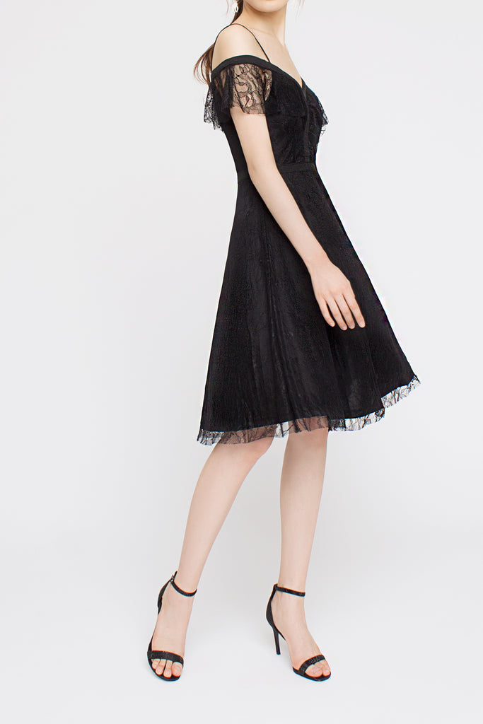 Lace Drop-shoulder Dress