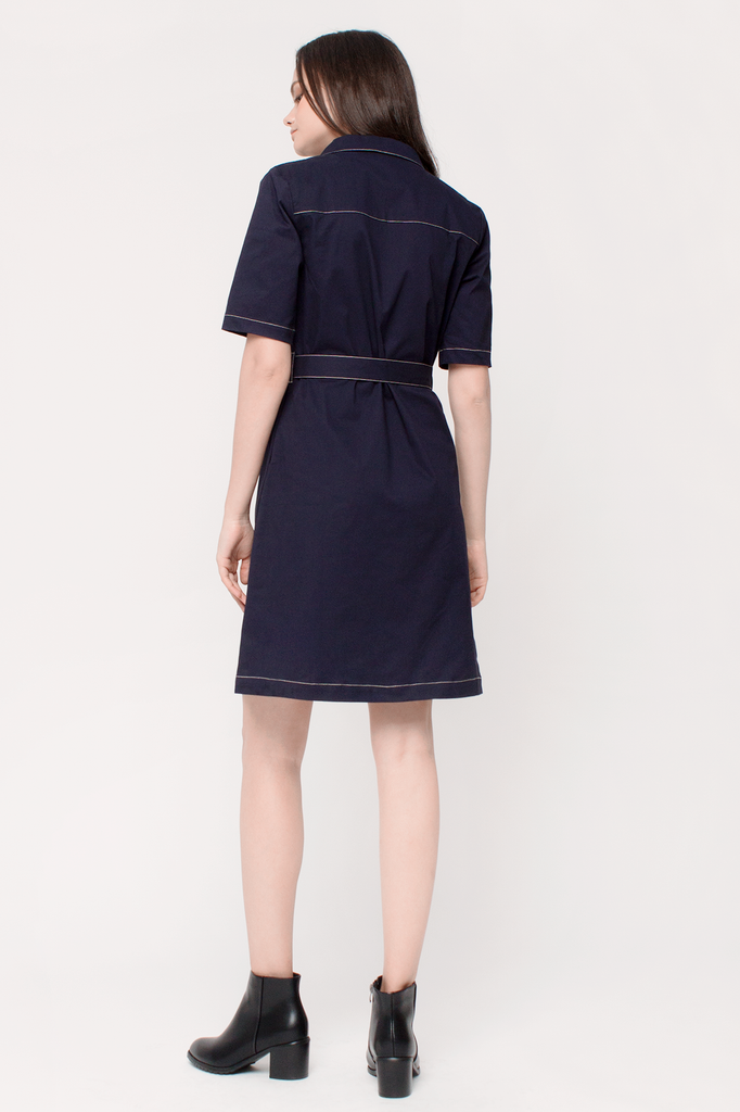 Contrast Thread Coatdress