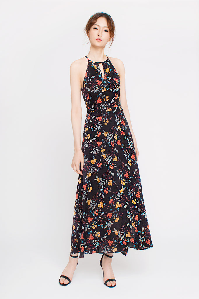 Floral Halter Maxi Dress