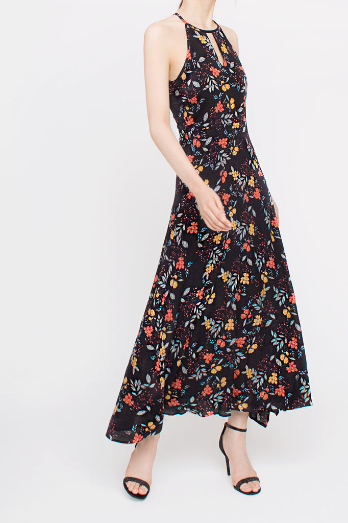 Floral Halter Maxi Dress