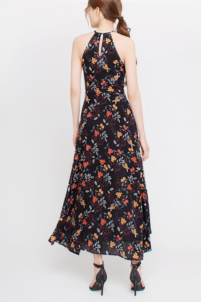 Floral Halter Maxi Dress