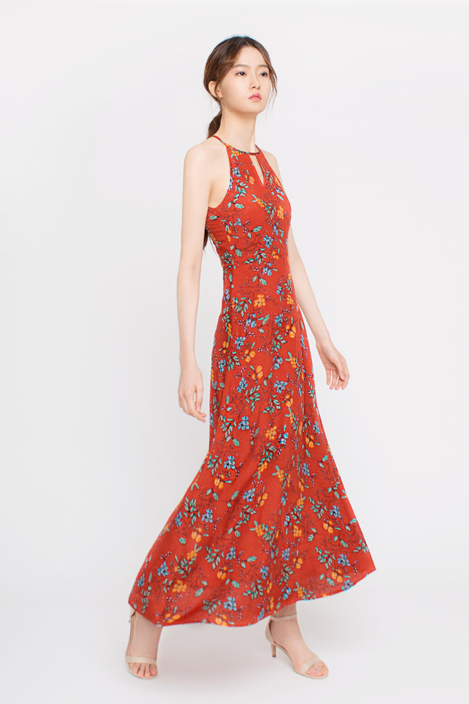 Floral Halter Maxi Dress