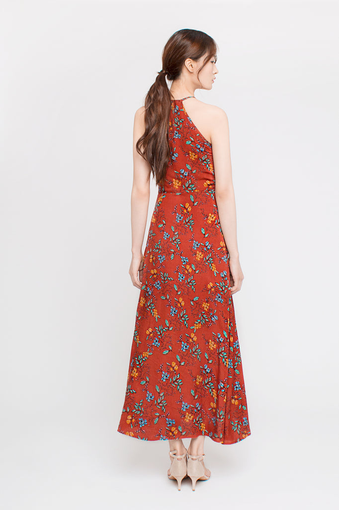 Floral Halter Maxi Dress