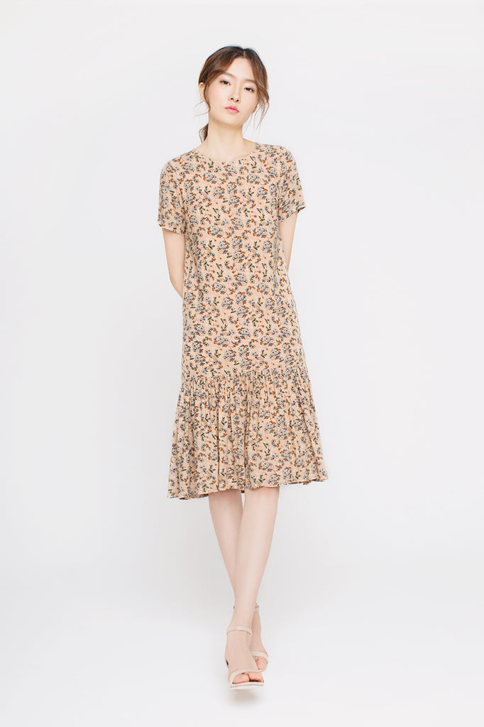 Floral Drop Hem Dress