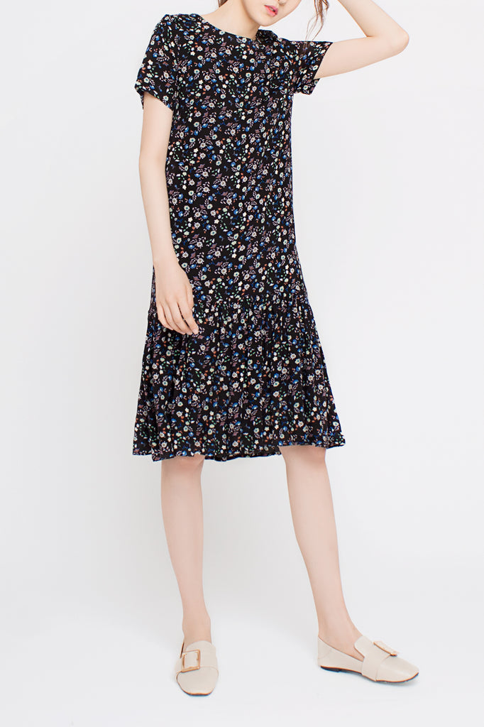 Floral Drop Hem Dress