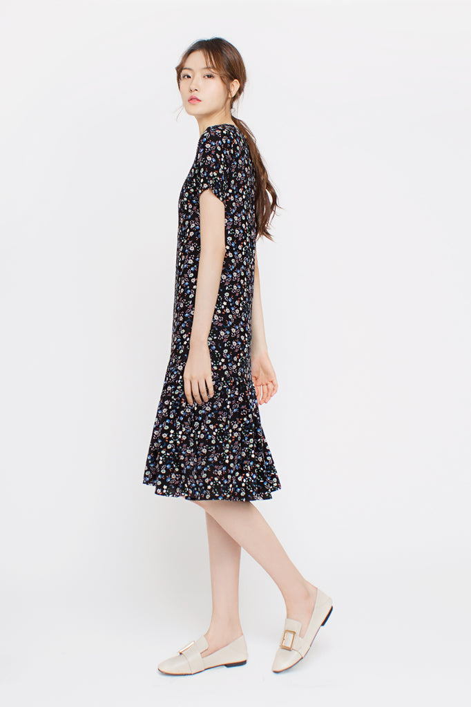 Floral Drop Hem Dress