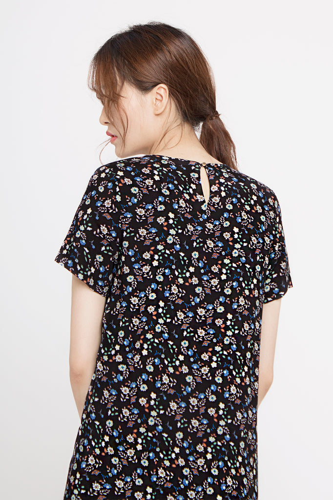 Floral Drop Hem Dress