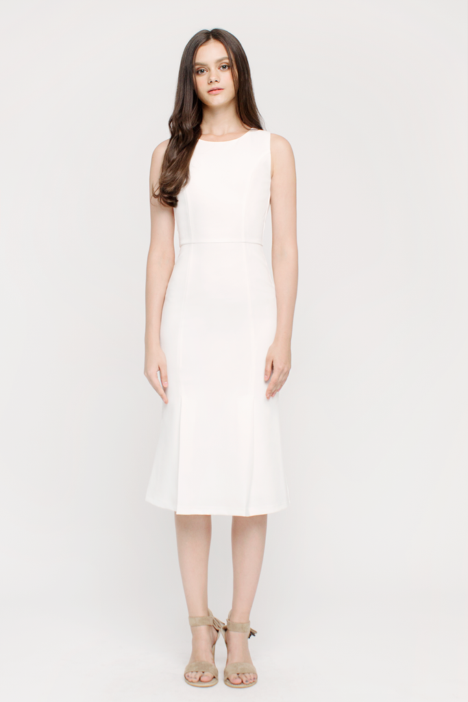 Slit Fluted Hem Dress