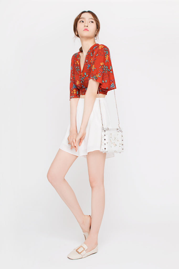 Floral Kimono Crop Top