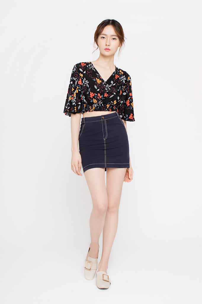 Floral Kimono Crop Top