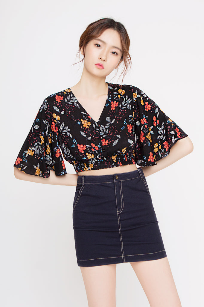 Floral Kimono Crop Top