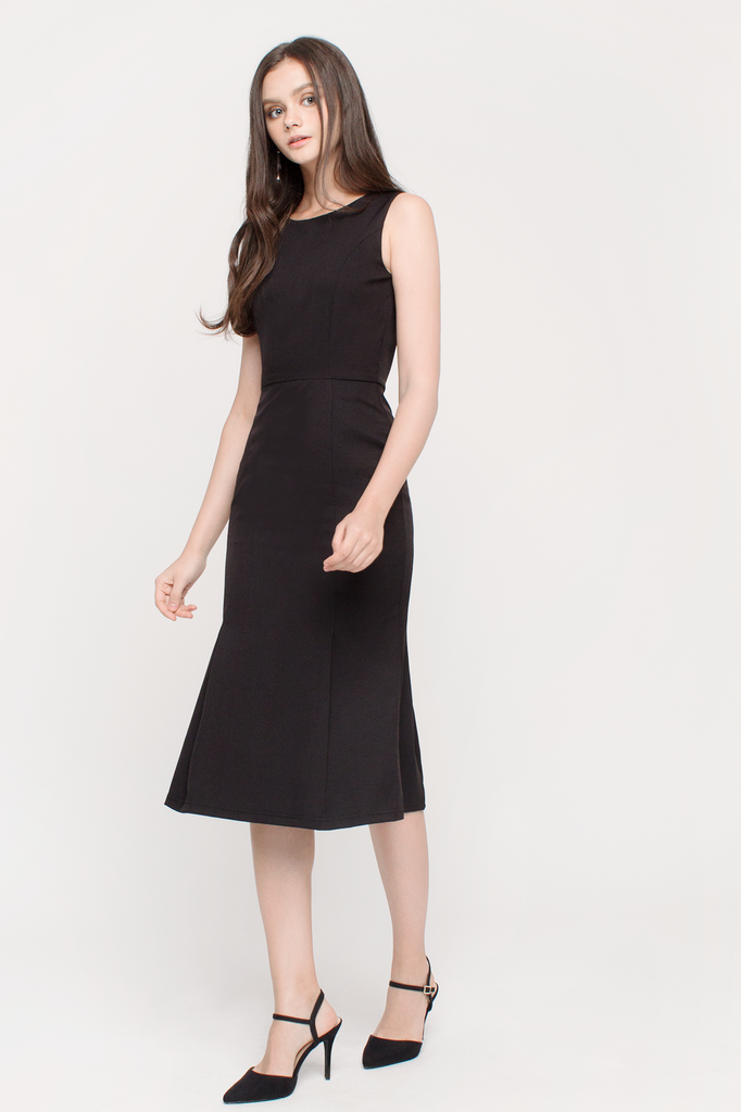 Slit Fluted Hem Dress