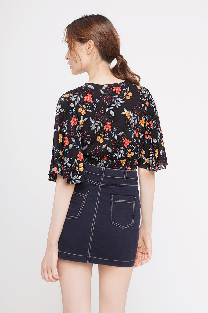 Floral Kimono Crop Top