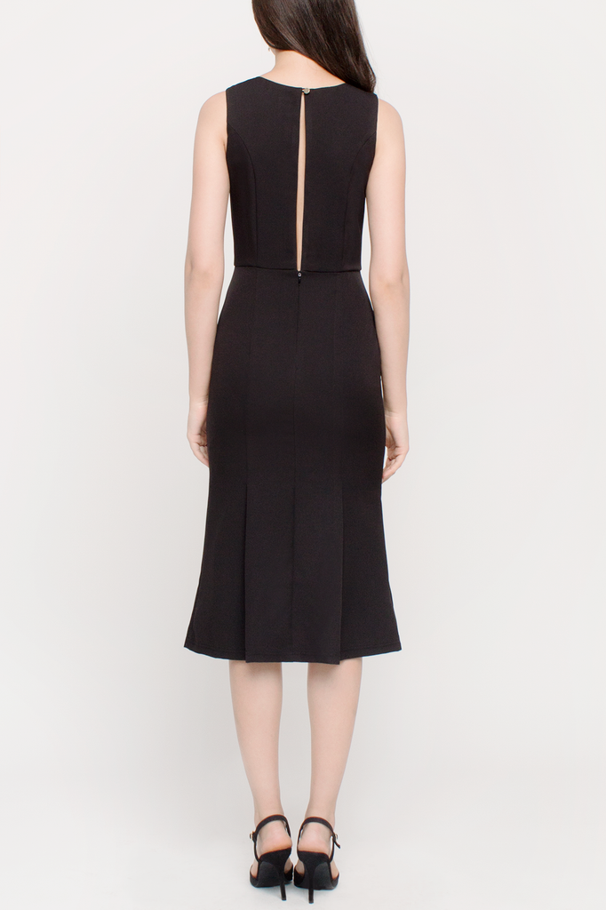 Slit Fluted Hem Dress