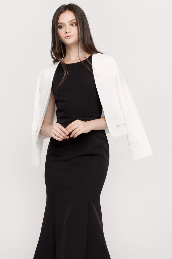 Cropped Piping Blazer