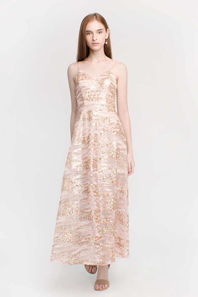 Sequin Lace Maxi Dress
