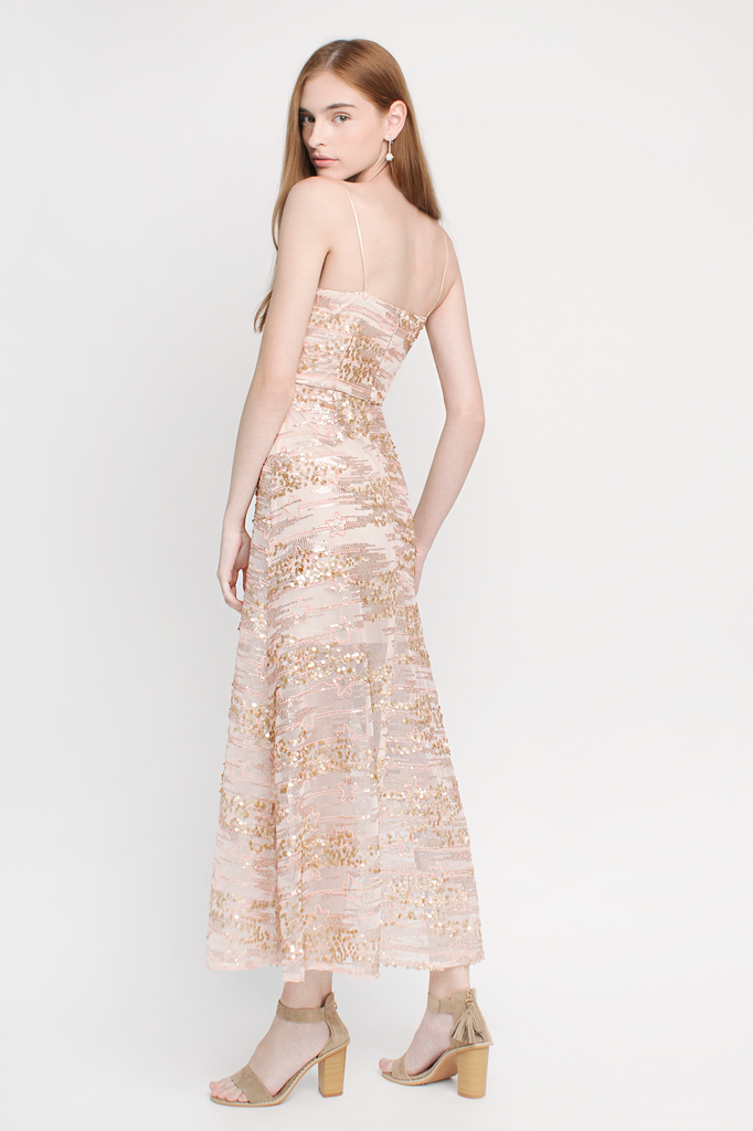 Sequin Lace Maxi Dress