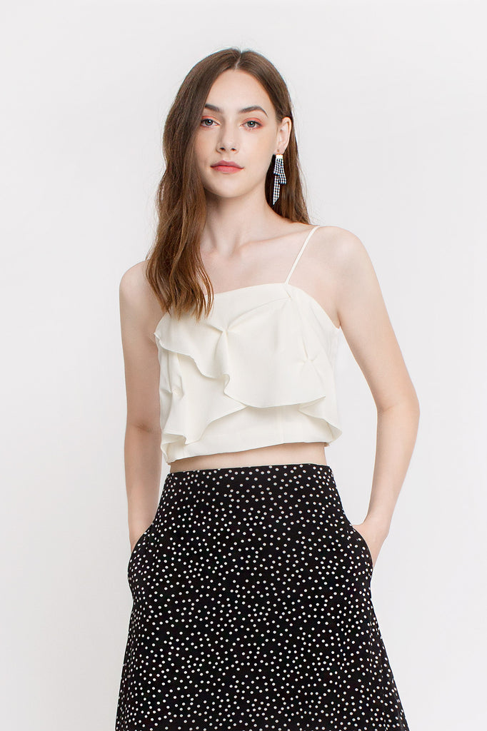 Darted Petal Crop Top