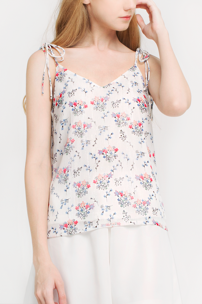 Floral Ribbon-tie Camisole