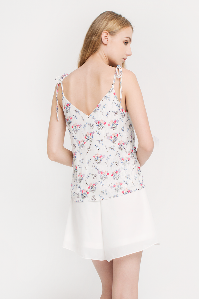 Floral Ribbon-tie Camisole