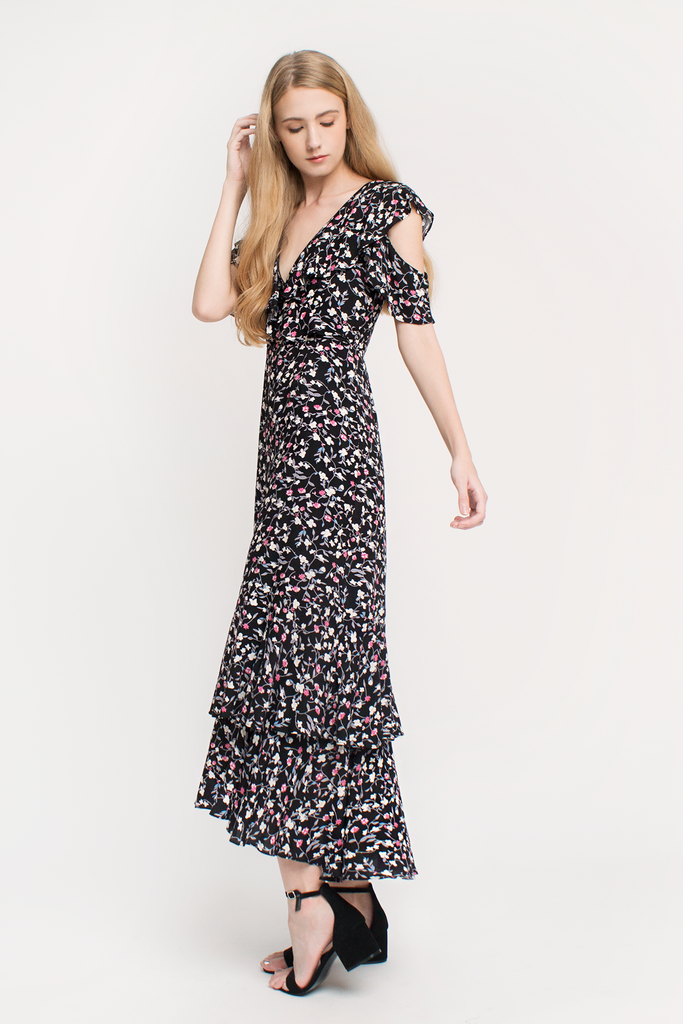 Floral Ruffled Maxi Dress