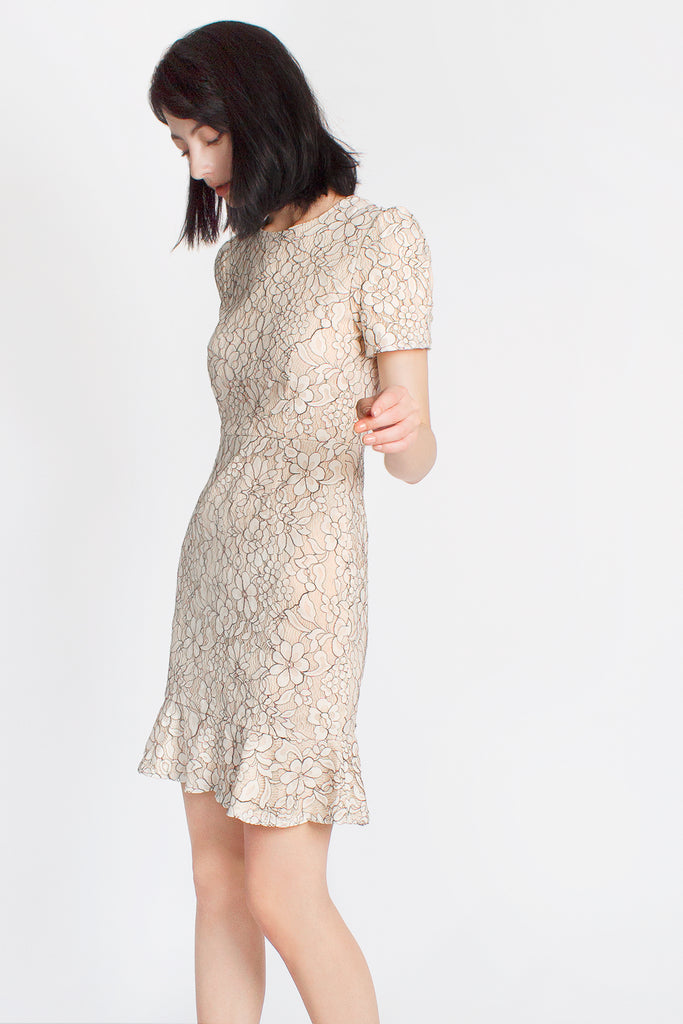 Lace Puff Sleeve Dress