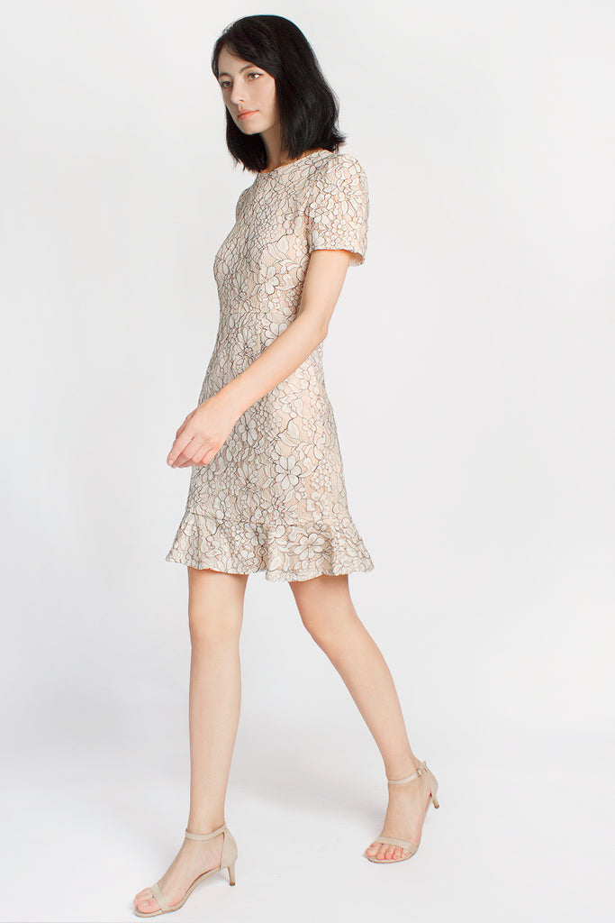 Lace Puff Sleeve Dress