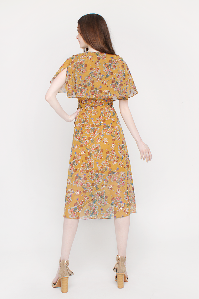 Floral Wrap Midi Dress