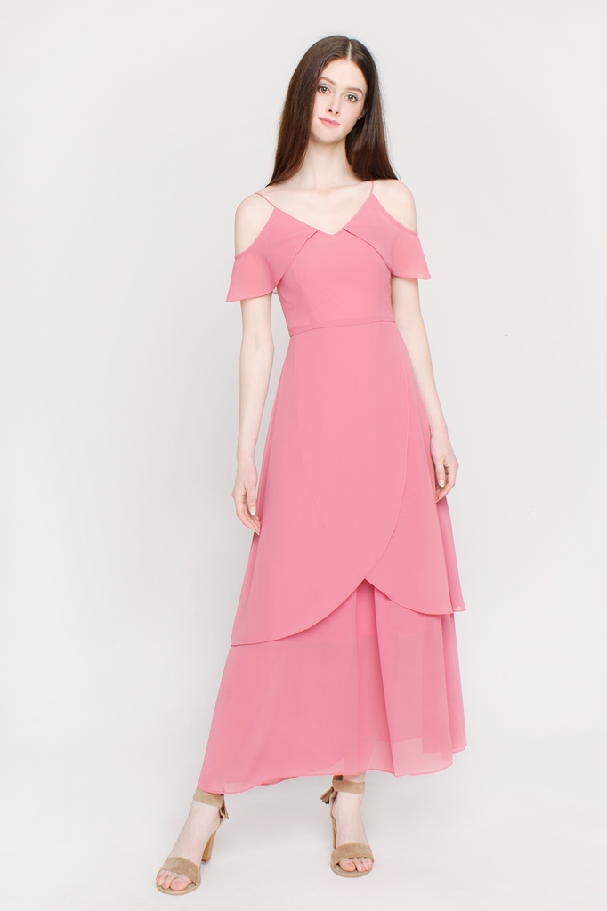 Drop-shoulder Maxi Dress