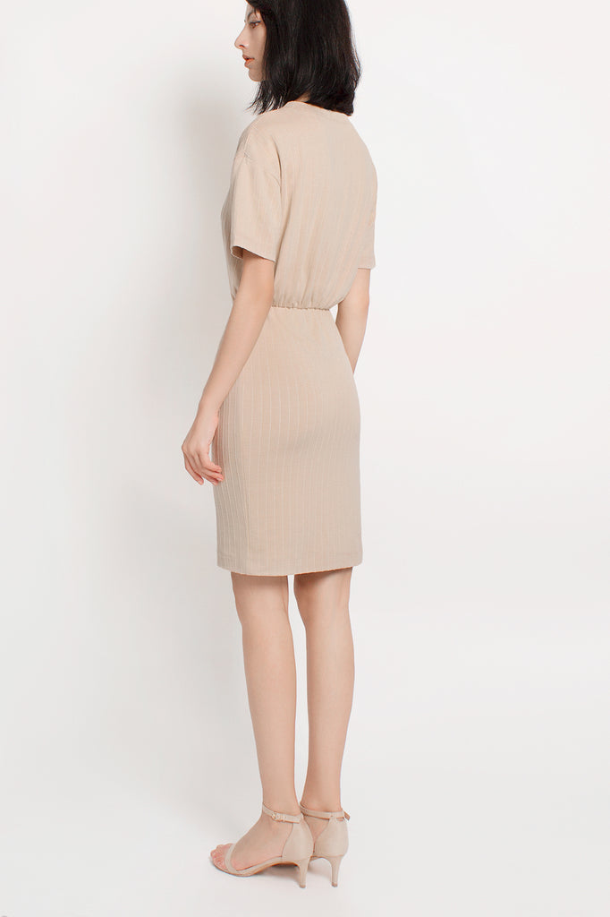 Ribbed Gathered Dress