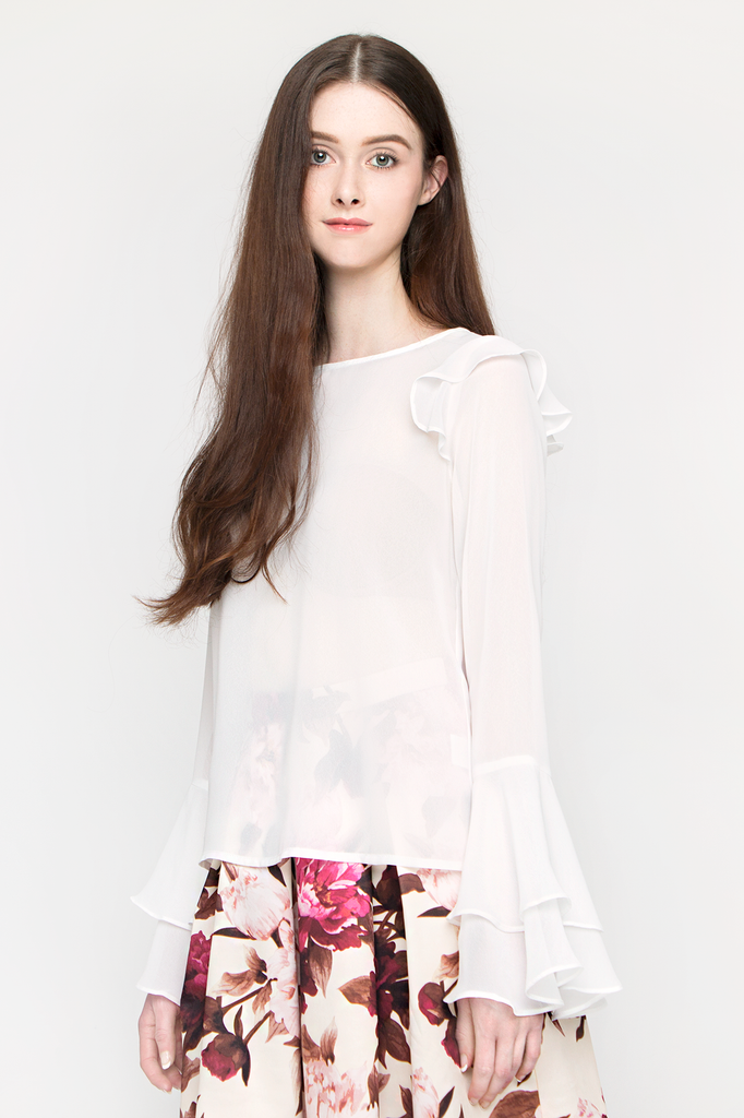 Ruffled Sleeves Blouse