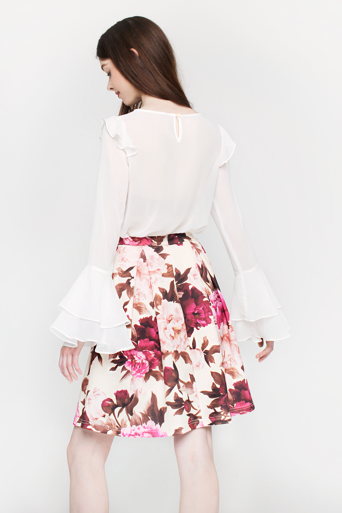 Floral Pleated Skirt