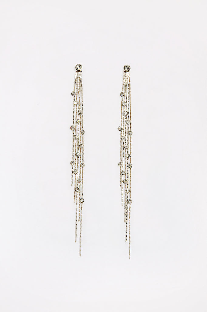 Rhinestone Tassel Earrings