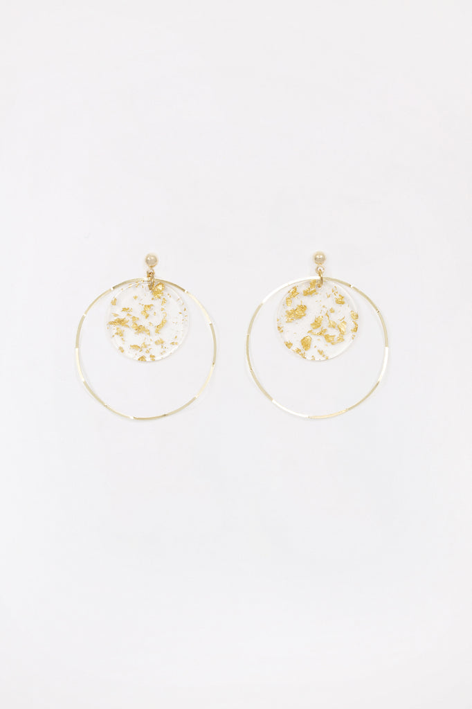 Gold Flakes Hoop Earrings