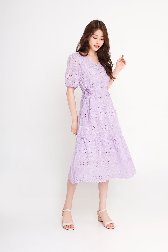 *Backorder* Eyelet Tiered Midi Dress