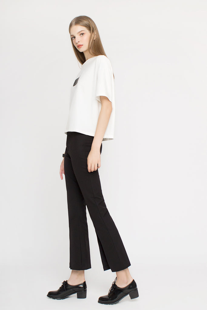 Lace-insert Flare Pants