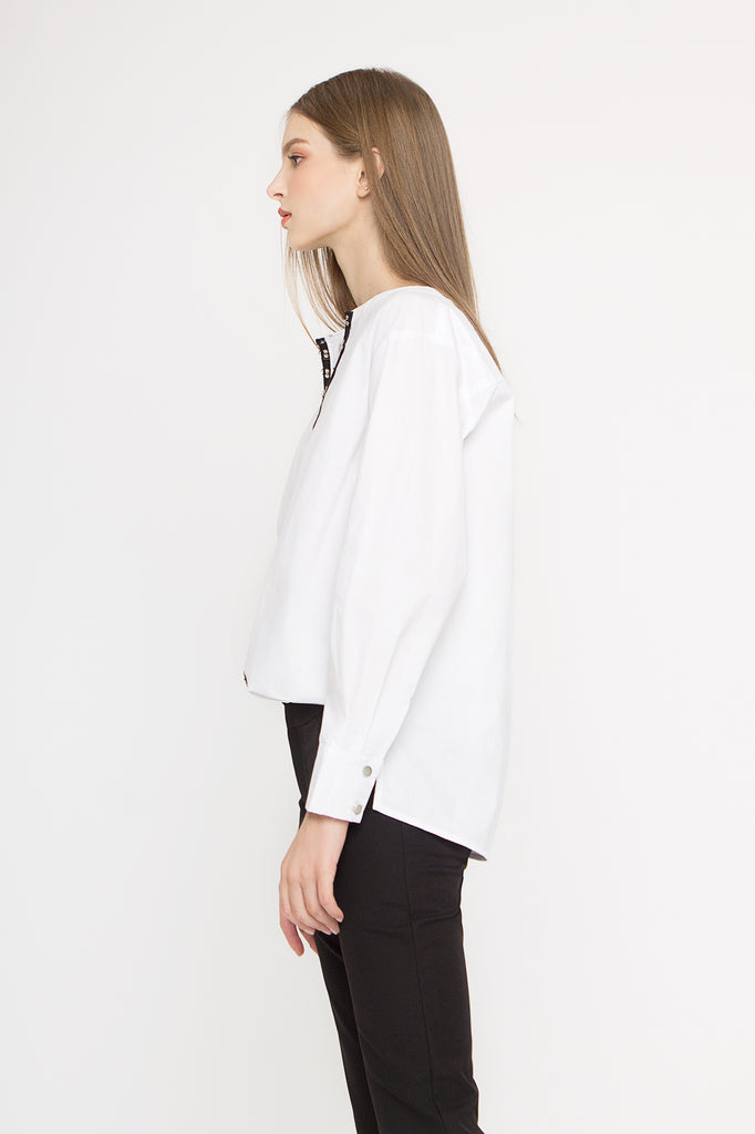 Hook Eye Oversized Shirt