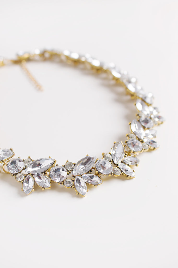 Leaf Rhinestone Necklace