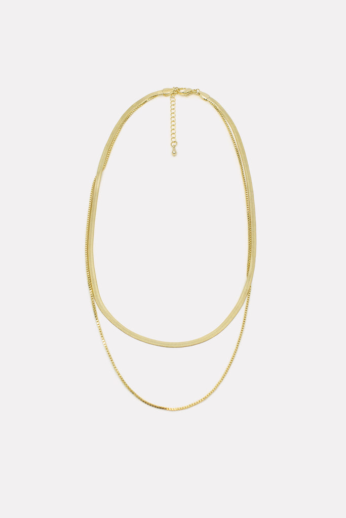 Gold double-chain necklace