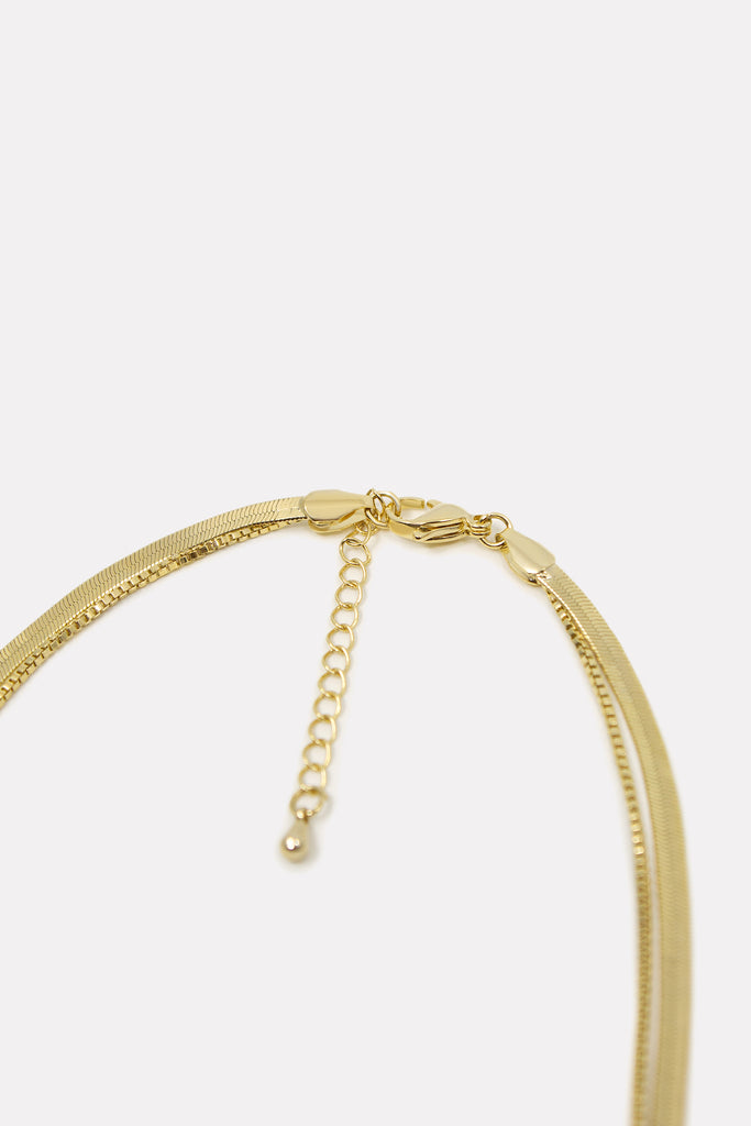 Gold double-chain necklace