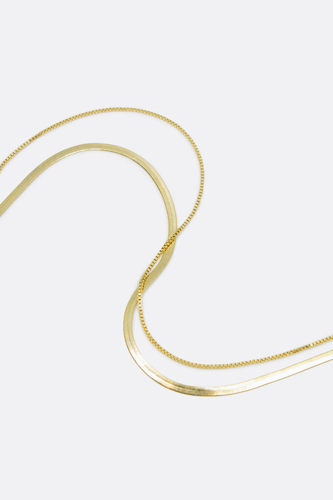 Gold double-chain necklace