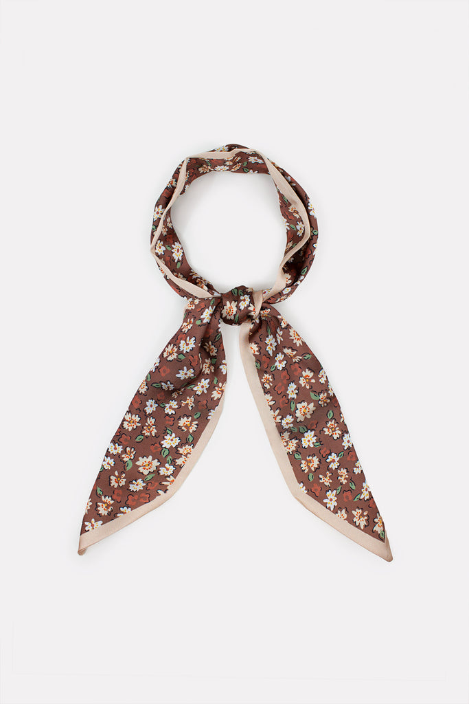 *Backorder* Floral brown scarf