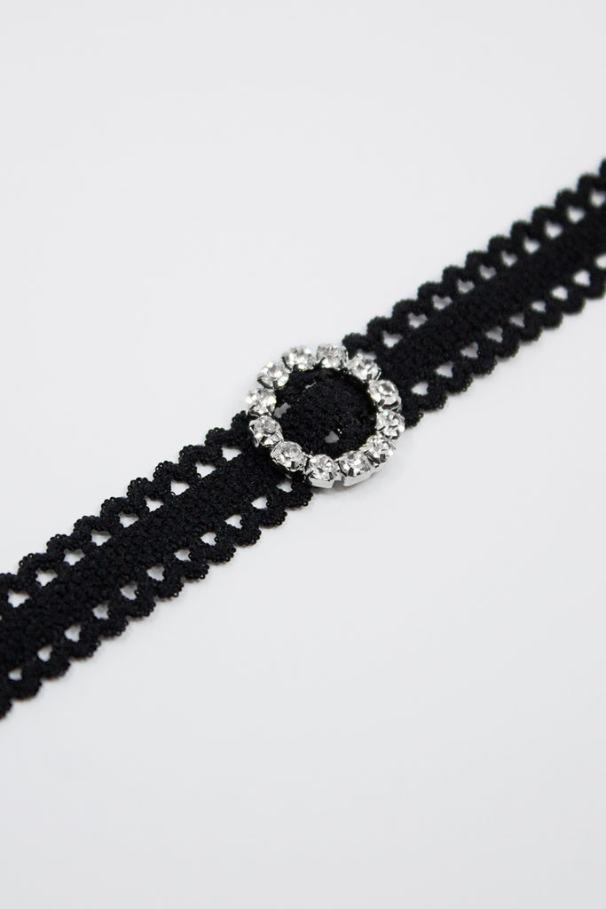 Rhinestone Ring Choker