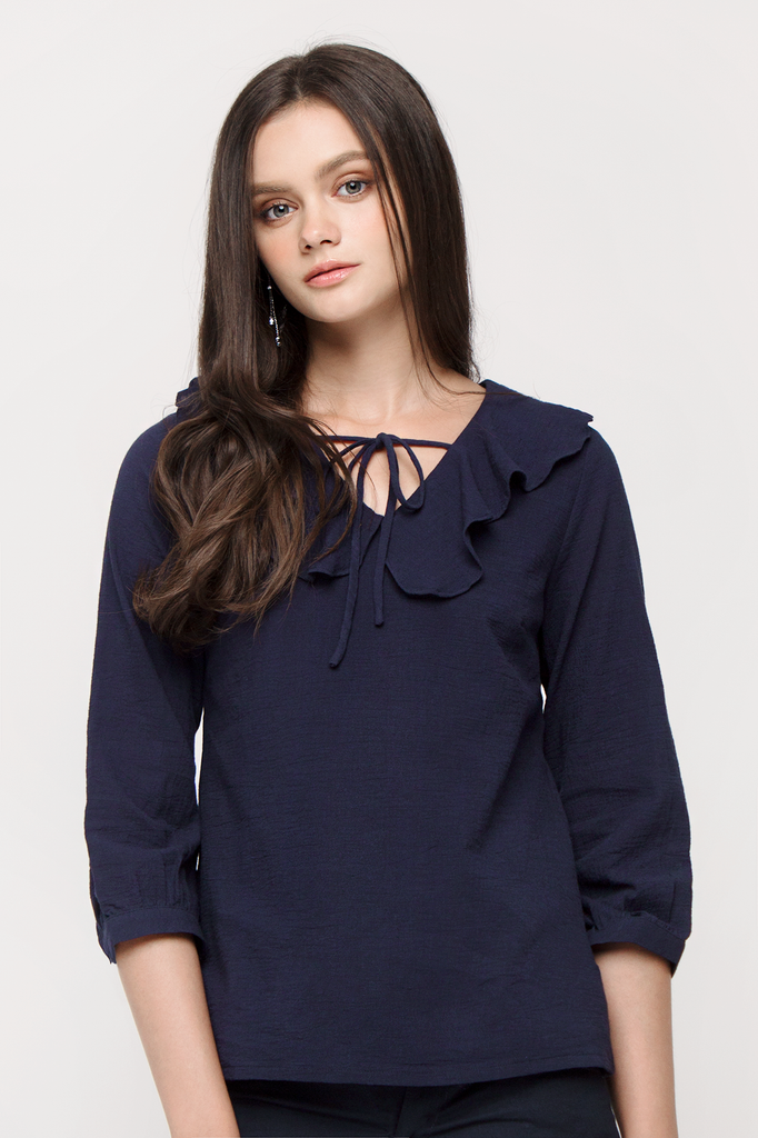 Crepe Ruffled Blouse