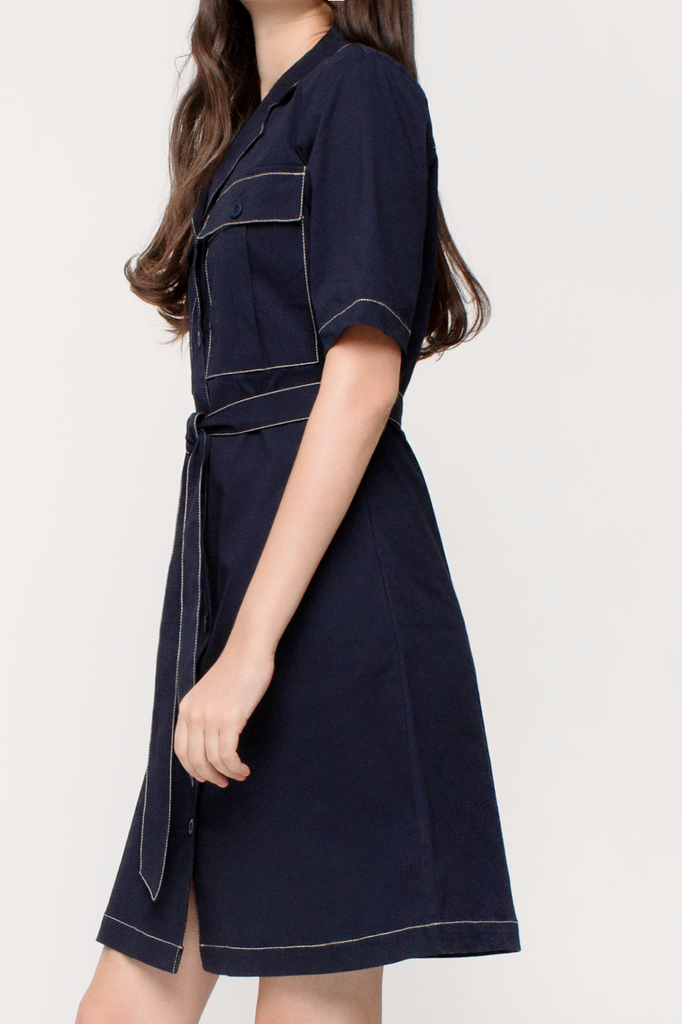 Contrast Thread Coatdress