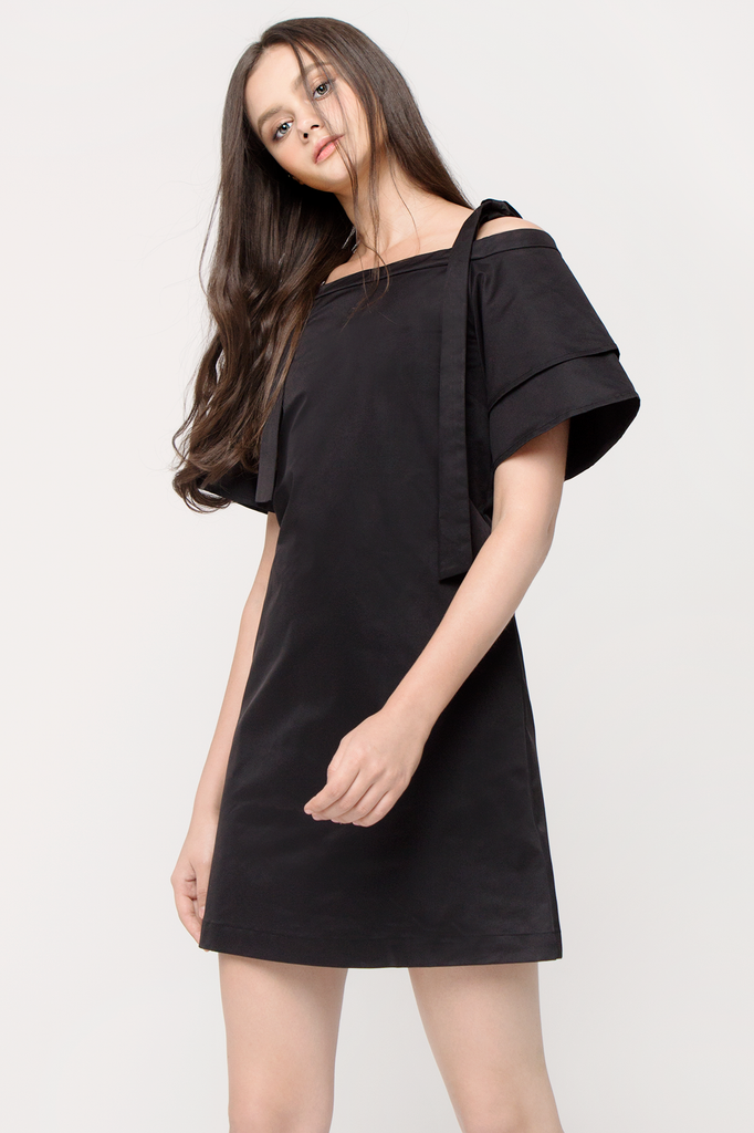 Structured off the clearance shoulder dress