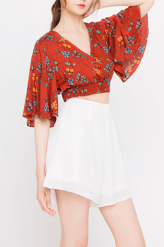 Floral Kimono Crop Top