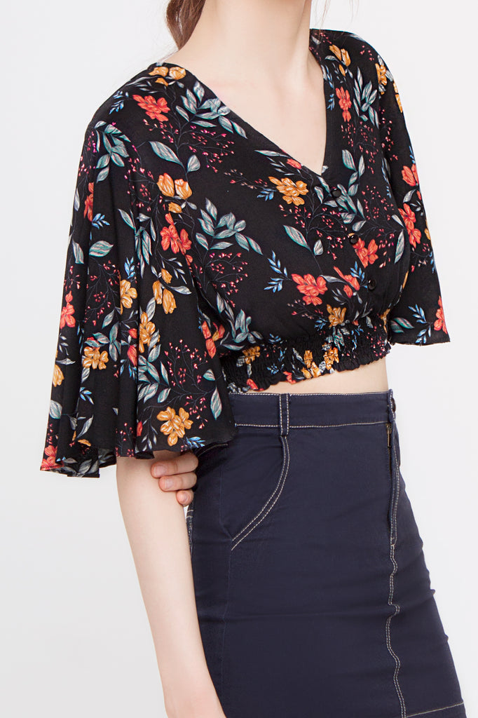 Floral Kimono Crop Top