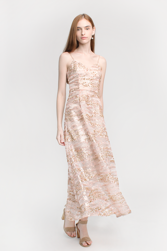 Sequin Lace Maxi Dress